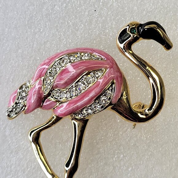 Pink Flamingo Brooch Pin - Picture 4 of 10